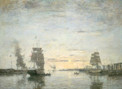 Ingang van de haven, Le Havre door Eugene Louis Boudin